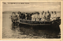 T3 1917 Pola, Pula; Schulung Der K.u.K. Kriegsmarine Marine Taucher. F.W. Schrinner, Phot. Alois Beer 1916. / Osztrák-ma - Non Classificati
