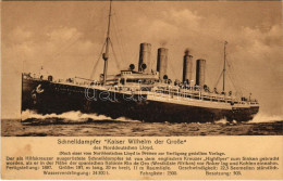 ** T2 Schnelldampfer "Kaiser Wilhelm Der Große" Des Norddeutschen Lloyd / German Express Steamer - Unclassified