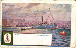 * T4 Fiume, Rijeka; Adria Co. SS "LEDERER SÁNDOR" (later K.u.k. Kriegsmarine). Dreifarbendruck Philipp. S: Kircher (fa) - Zonder Classificatie