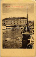 T2/T3 1910 Fiume, Rijeka; Grand Hotel Europa, Dampfer VELEBIT (later K.u.k. Kriegsmarine) (EK) - Non Classificati