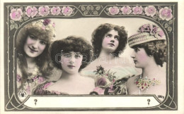 ** T2/T3 Ladies, N.P.G. No 358/5, P.J. Falk, Art Nouveau, Floral (EK) - Zonder Classificatie