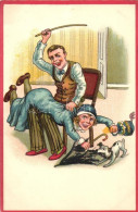 ** T1 Husband And Wife, Humour, Spanking, H.W.B. Ser. 4504. Litho - Unclassified