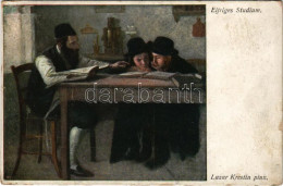 T2/T3 1920 Eifriges Studium / Judaica Art Postcard, Jewish Men Studying. B.K.W.I. 875-2. S: Lazar Krestin (EK) - Zonder Classificatie