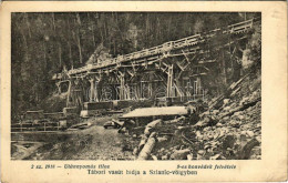 T2/T3 1918 Tábori Vasút Hídja A Szlanic Völgyben. 9-es Honvédek Felvétele / WWI K.u.k. Military Bridge In Romania (EK) - Ohne Zuordnung