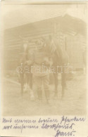 * T4 1915 WWI German Soldier With Horses, Photo (EM) - Sin Clasificación