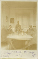 * T2/T3 1915 World War I German Officers Sitting Around The Table In Wischnew (probably Wisniew, Poland), Photo (EK) - Unclassified