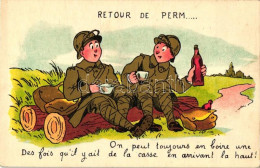 ** T2 Retour De Perm... / WWI French Military Humour - Unclassified