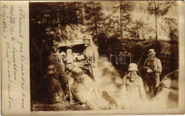 * T2/T3 1918 Dél-Tirol, Osztrák-magyar Lövegállás Gáztámadásban A Strino Werk-kel Szemben, Katonák Gázálarcban / WWI K.u - Sin Clasificación