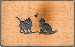 T2/T3 1907 Cats With Butterfly. Emb. Litho (fl) - Sin Clasificación