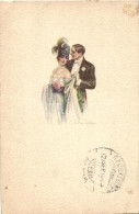 T3 Italian Art Postcard, Dressed Up Couple, S: Bompard (fa) - Unclassified