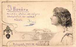 T2 Art Nouveau, Floral Postcard - Unclassified