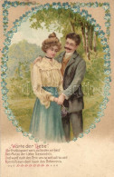 T2/T3 'Worte Der Liebe' / Words Of Love, Romantic Couple In The Forest, Floral, Litho, Emb. (Rb) - Ohne Zuordnung