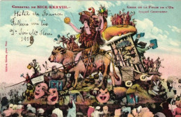 ** T1/T2 Carnaval De Nice XXXVIII., Char De La Folie De L'Or / Chariot Of The Fool's Gold, Projet G.A. Mossa Art Postcar - Sin Clasificación