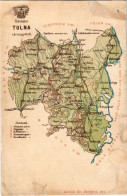 ** T4 Tolna Vármegye Térképe. Károlyi Gy. Kiadása / Map Of Tolna County (r) - Unclassified