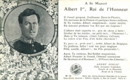 ** T1/T2 Albert Ier, Roi De L'Honneur / Albert I Of Belgium - Ohne Zuordnung