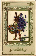 T3 1913 Ein Frohes Osterfest / Easter Greeting Art Postcard With Rabbit And Eggs. Litho (EB) - Non Classificati