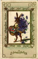 T3 1913 Ein Frohes Osterfest / Easter Greeting Art Postcard With Rabbit And Eggs. Litho (EB) - Sin Clasificación
