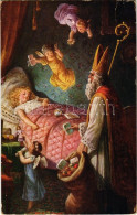 ** T2/T3 Mikulás és Karácsonyi üdvözlet / Saint Nicholas, Christmas Greeting. O.K.W. 1633-4. (fa) - Ohne Zuordnung
