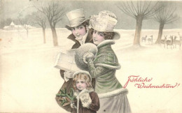 T2 'Fröhliche Weihnachten' / Christmas, Family Taking A Walk With Presents In Their Hands, W.E.K. No. 2057 - Unclassified