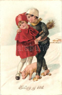 T2/T3 New Year, Children, Pig, Chimney Sweeper, E.A.S. 5536. Litho (EK) - Non Classés