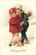 T2/T3 New Year, Children, Pig, Chimney Sweeper, E.A.S. 5536. Litho (EK) - Unclassified