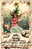 T2/T3 1904 Boldog Karácsonyi ünnepeket! Dombornyomott / Christmas Greeting, Embossed Art Nouveau Litho (EK) - Unclassified