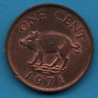 BERMUDA 1 CENT 1971 KM# 15 Elizabeth II / Sanglier - Bermuda