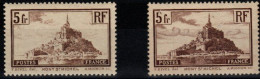 FRANCE - YT N° 260 + 260a "MONT St MICHEL" Type I Et II.Neuf** LUXE". SEULE PROPOSITION Sur Le Site. A Saisir. - Unused Stamps