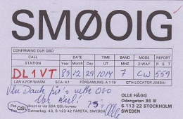 AK 185245 QSL - Sweden - Stockholm - Radio Amateur