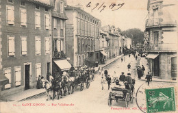 St Girons * 1909 * Rue Villefranche * Attelages Calèches * Villageois - Saint Girons