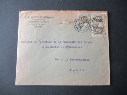 Belgien 1930 MeF Umschlag A.T. Watson (Belgium) Charbons Et Cokes Place St. Paul 1 Anvers Nach Paris Gesendet - Lettres & Documents