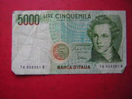 1 BILLET  ITALIEN / ITALIE / ITALIA   5000 LIRES CINQUEMILA  1985 - 5000 Liras