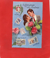 FANTAISIE----Le Langage Des Timbres---couple Fleurs--voir 2 Scans - Timbres (représentations)