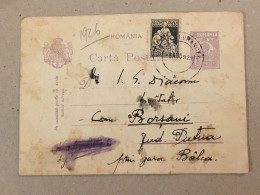 Romania Postal Stationery Entier Postal Ganzsache - Borsani Vrancea 1929 Ferdinand Social Assistance Stamp - Brieven En Documenten