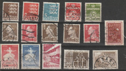 DANEMARK. Lot De 15 Timbres Oblitérés Fluorescents La Plupart Entre 1962 Et 1967. Petit Prix. Voir Le Scan - Variétés Et Curiosités