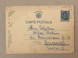 Romania Postal Stationery Entier Postal Ganzsache Bucuresti Carol II Recipient Military Captain Mihai Calin - Brieven En Documenten