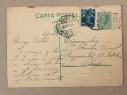 Romania Postal Stationery Entier Postal Ganzsache Carol Aviation Stamp Timbre De L'aviation Cluj Gara De Nord Bucuresti - Storia Postale