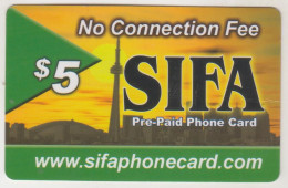 CANADA - No Connection Fee - City View, Sifa Prepaid Card $5, Used - Canada