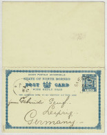 North Borneo 1894, Ganzsachen-Karte / Post Card  Mit Bezahlter Antwort / With Reply Paid Nach Leipzig (Deutschland) - Noord Borneo (...-1963)