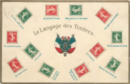 LANGAGE DES TIMBRES -  Lot De 11 Cartes Fantaisies. - Timbres (représentations)