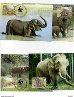 A45154)WWF-Maximumkarte Saeugetiere: Sri Lanka 753 - 756 - Maximum Cards