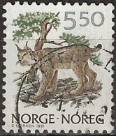 NORWAY 1988 Wildlife -  5k.50, Lynx FU - Usados