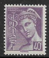 Yvert 548 40 C Violet - ** - 1938-42 Mercurius