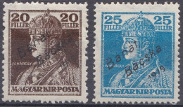 Hongrie Banat Bacska 1919 N° 21-22 * Roi Charles IV   (J23) - Banat-Bacska