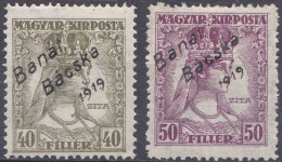 Hongrie Banat Bacska 1919 N° 23-24 * Reine Zita   (J23) - Banat-Bacska