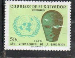 EL SALVADOR 1970 EDUCATION YEAR 50c MNH - Salvador