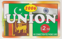 CANADA - Union 2006, MCI Prepaid Card $2,50 , Used - Kanada