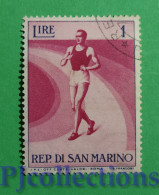 S842- SAN MARINO 1954 SPORT 1L USATO - USED - Oblitérés