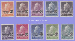 CHRISTMAS ISLAND 1958  Q.E. II  FIRST DEFINITIVE STAMPS  SG 1-10  U.M. - Christmas Island