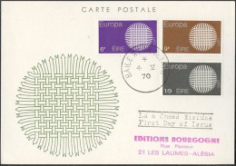 Irlande - Ireland - Irland CM 1970 Y&T N°241 à 243 - Michel N°MK239 à 241 - EUROPA - Interi Postali